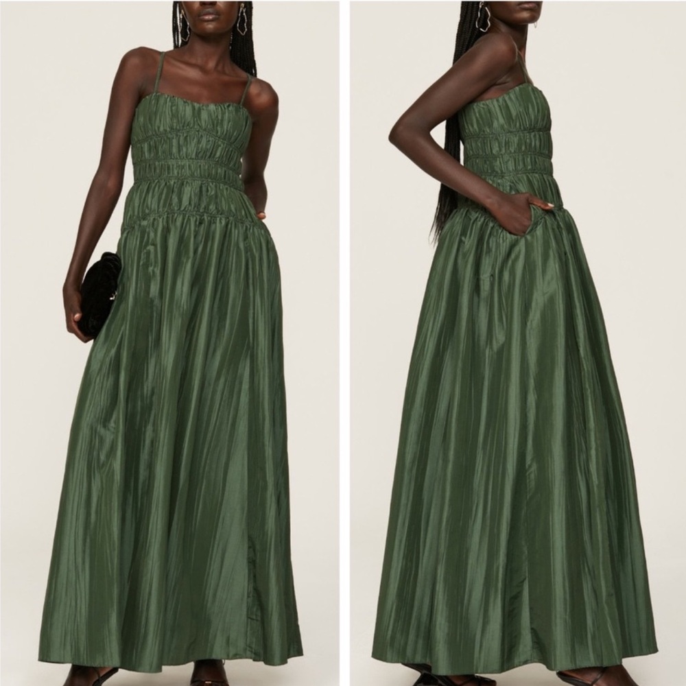 Jonathan Simkhai Olive Green Maxi Dress